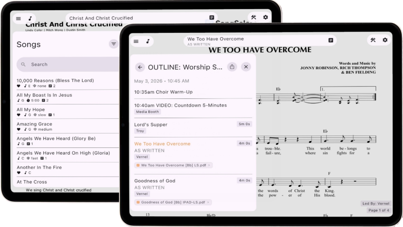 Worship App - Song Library and Service Outline