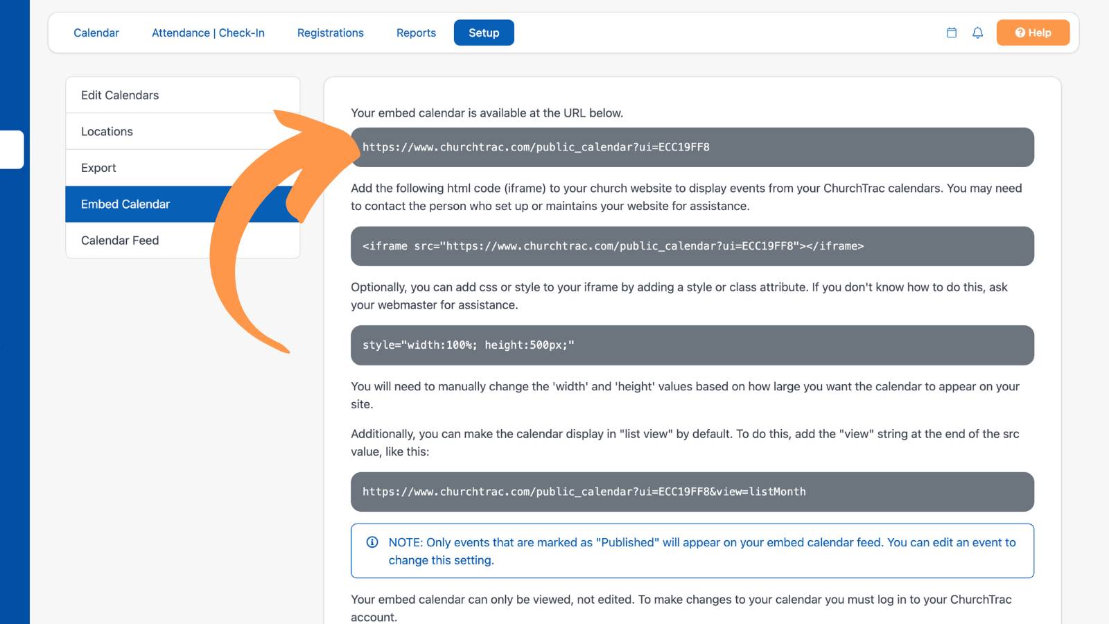 Getting Started With Events Calendar URL