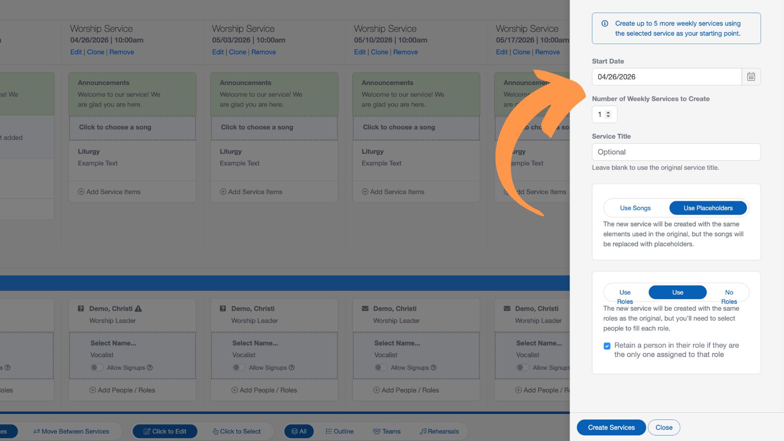Support Worship and Scheduling Side by Side Service 5