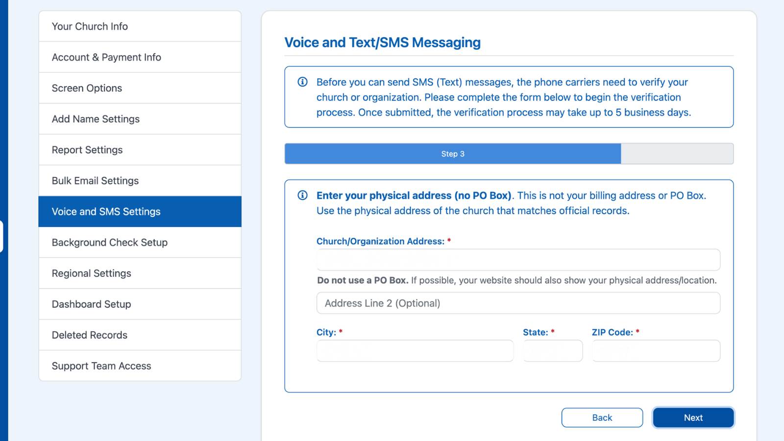 Settings Admin Settings Sms 3