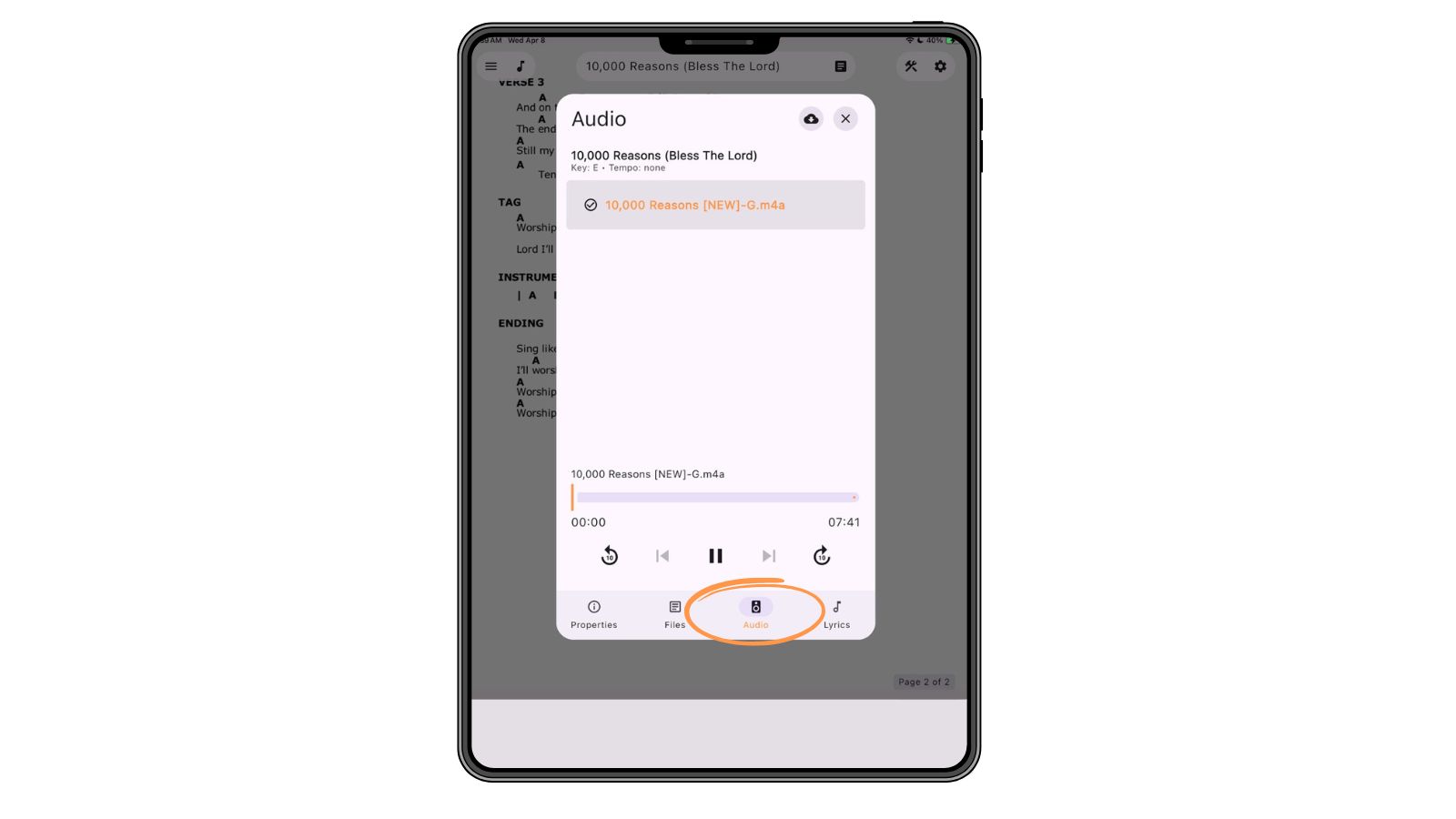 Support Worship Scheduling App Songs 5