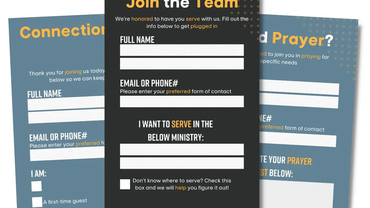 Church Forms (That Actually Get Filled Out)