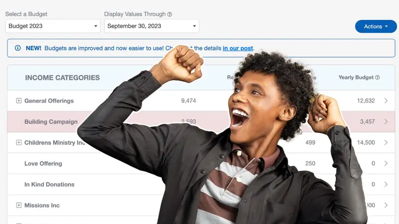Church Accounting Software Update: Budgets