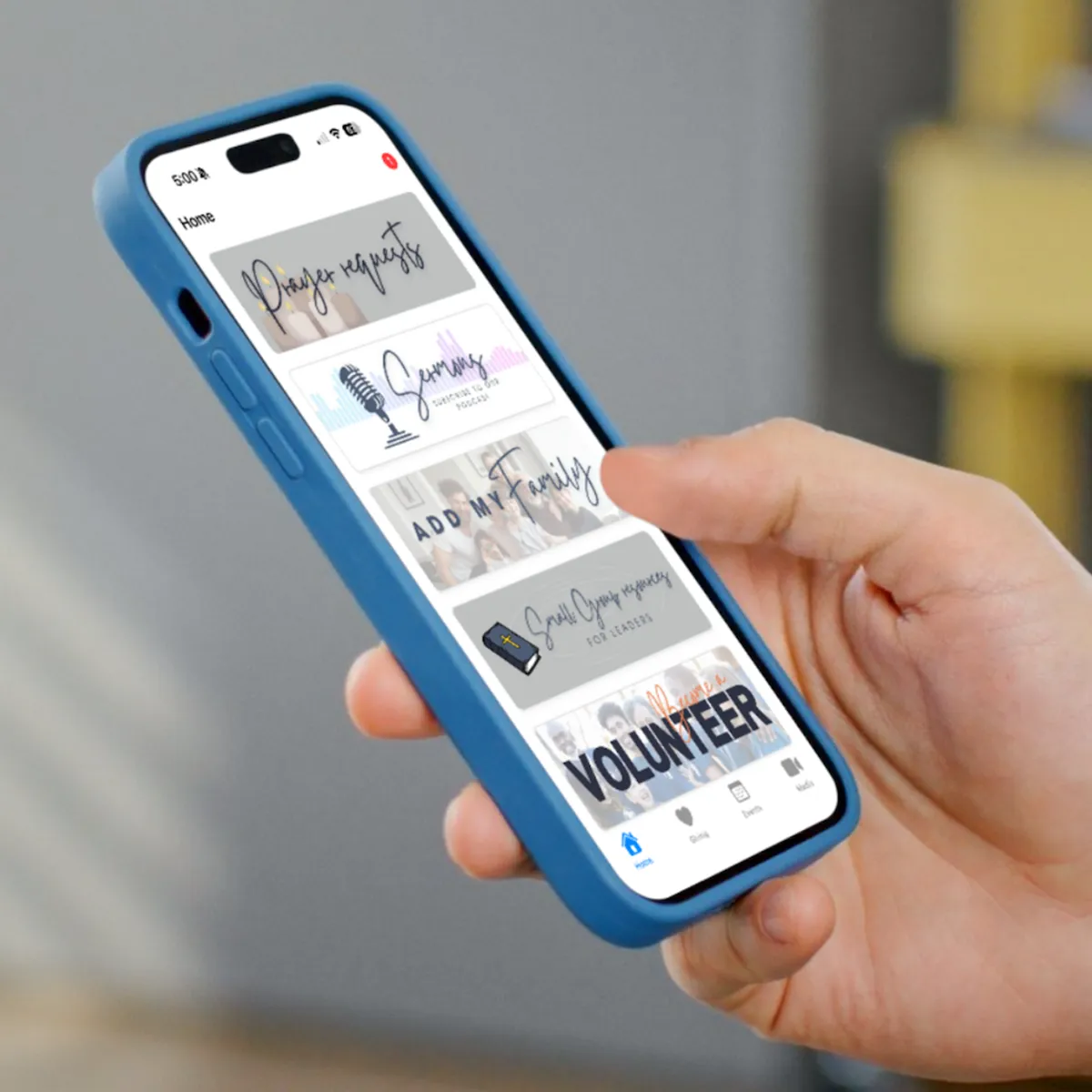 Connect app home screen