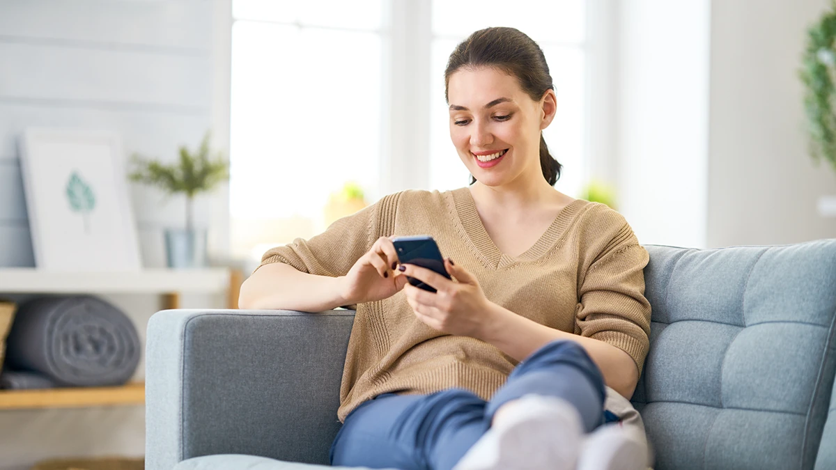 Member using the Connect app at home