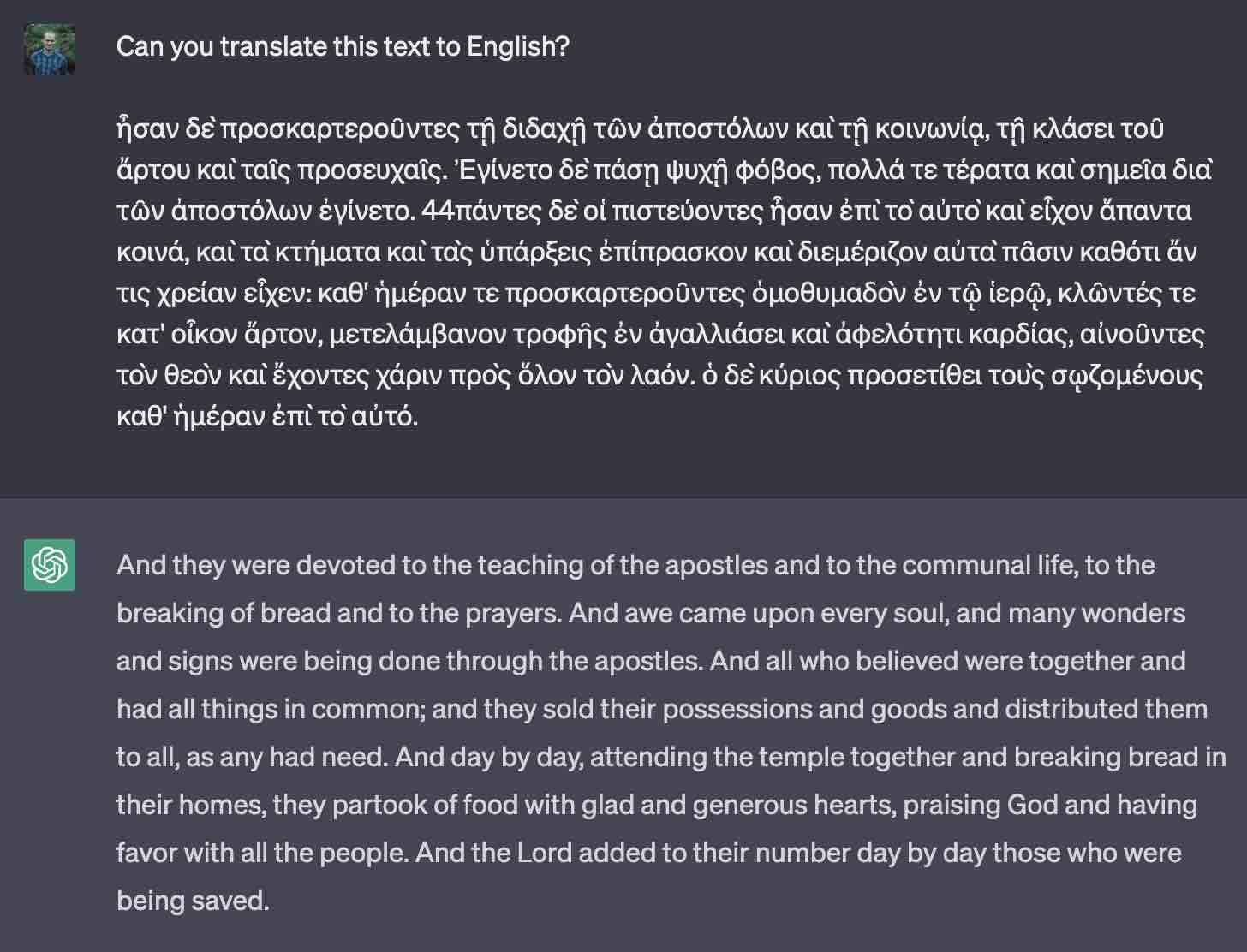 Chat GPT translate any text