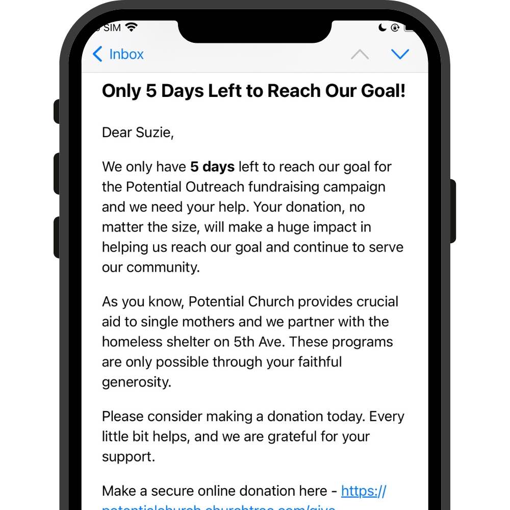 Sending an urgent appeal for funds is an effective way to raise money for your church