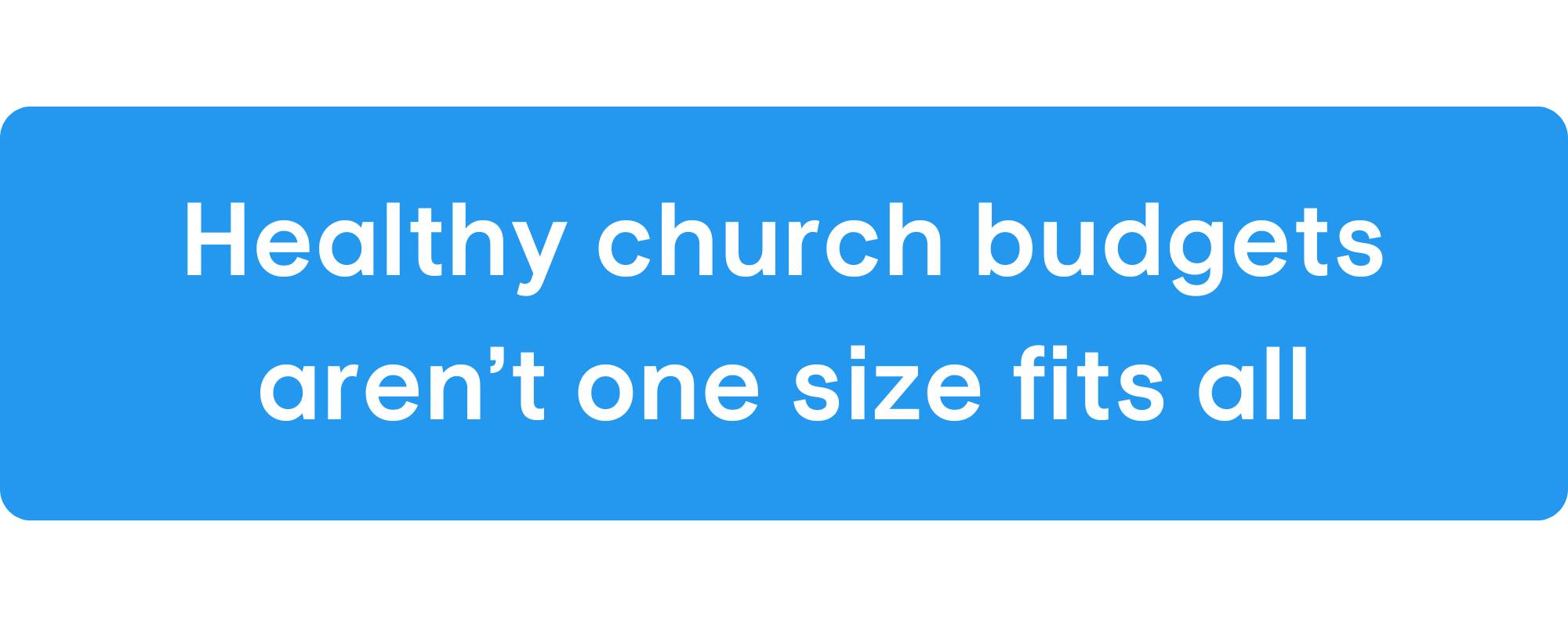 Healthy church budget percentages