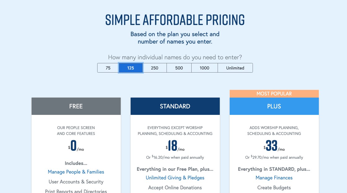 Clearstream Pricing vs ChurchTrac Pricing