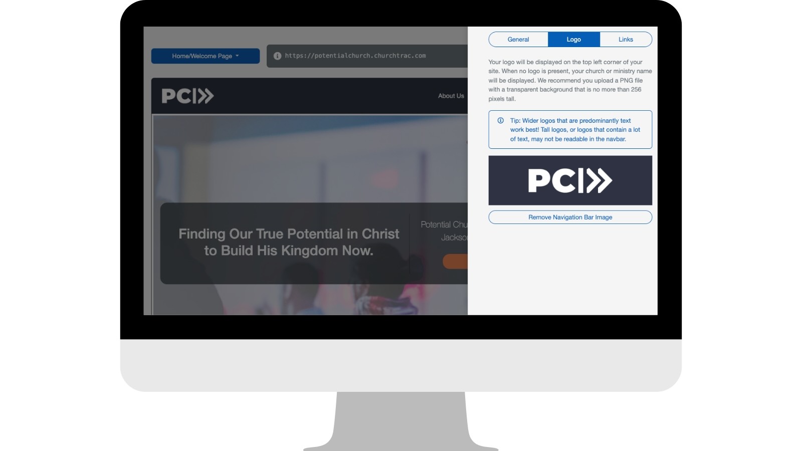 The church website editor makes church branding easy and simple