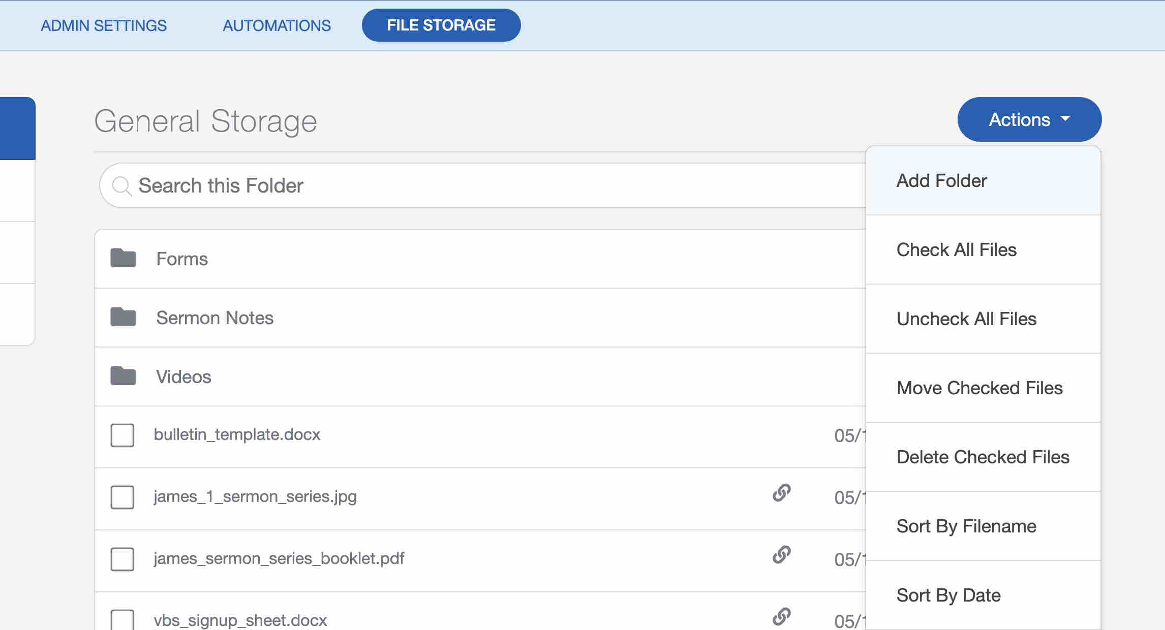 Cloud storage for churches organize folders