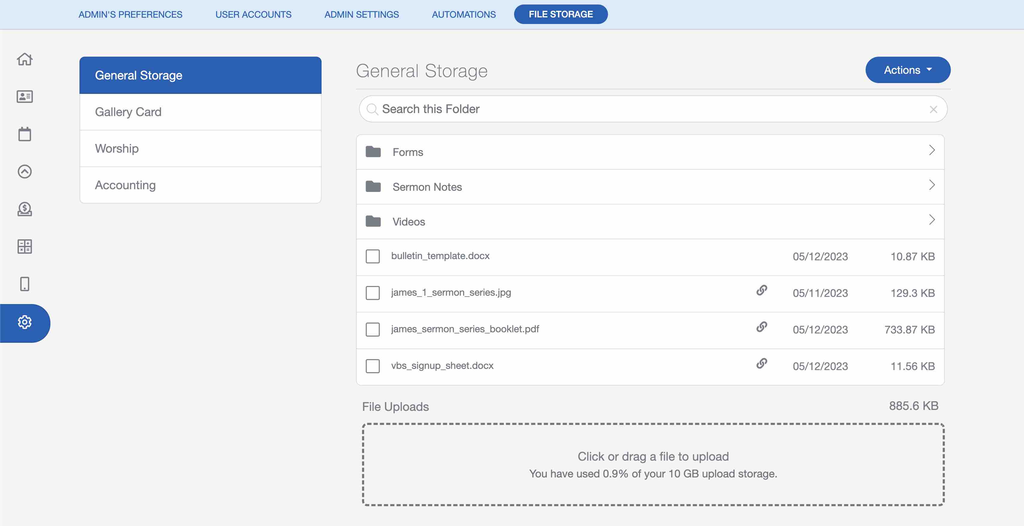 Cloud storage for churches overview