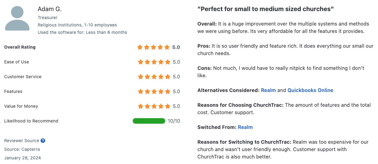 Church finance software