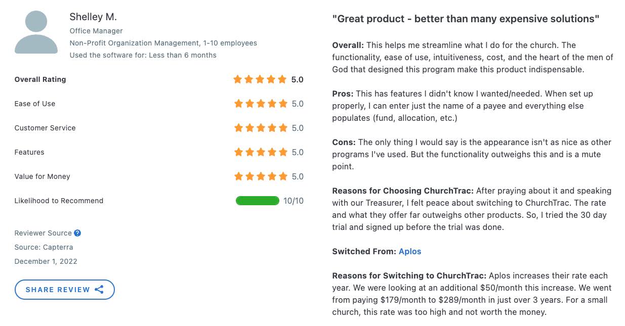 ChurchTrac church planting software review