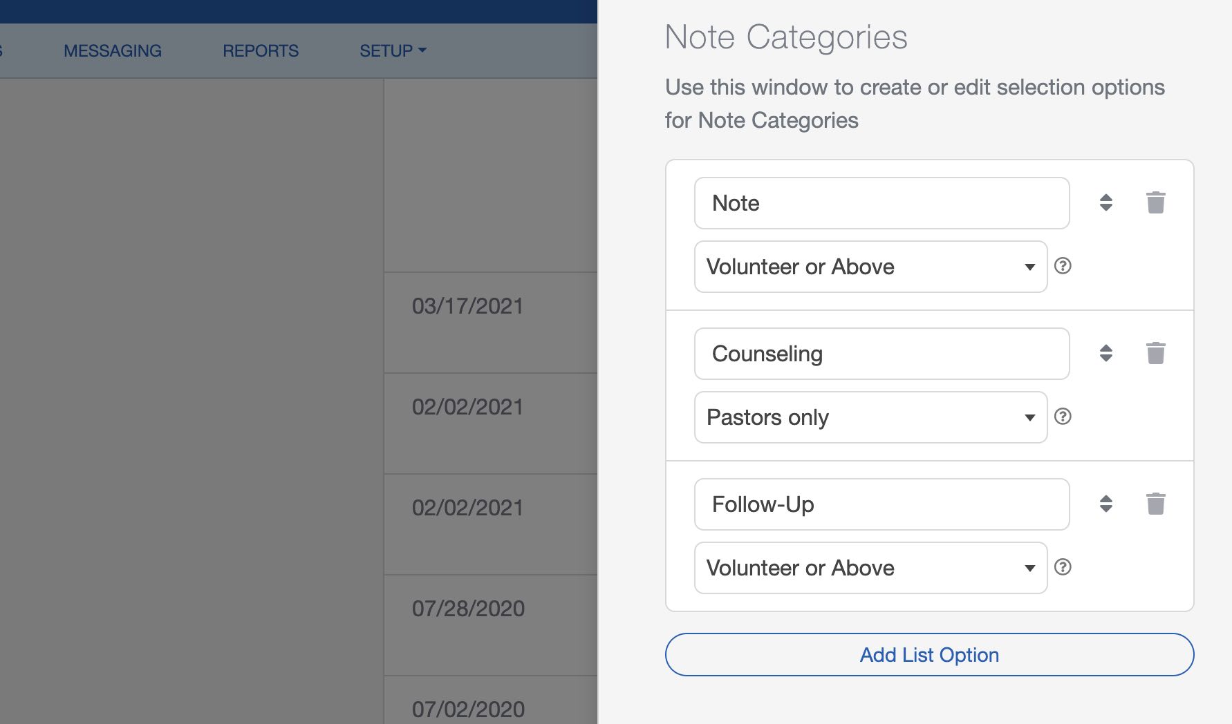 Note Categories