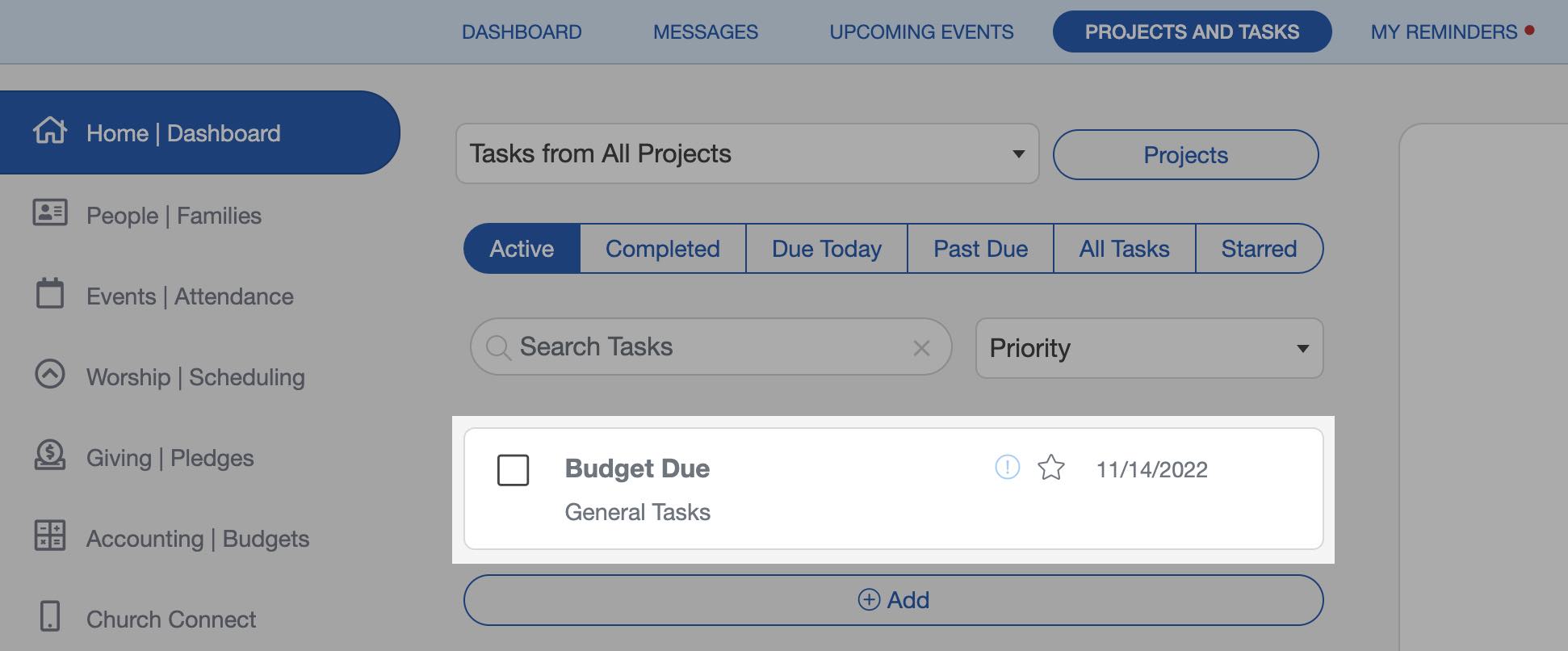 Creating a Church Budget in ChurchTrac