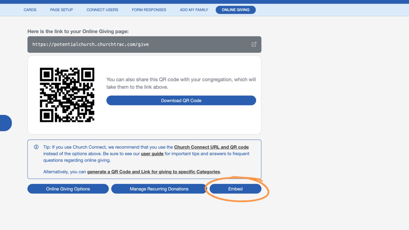 Embedding ChurchTrac giving and forms to your church website