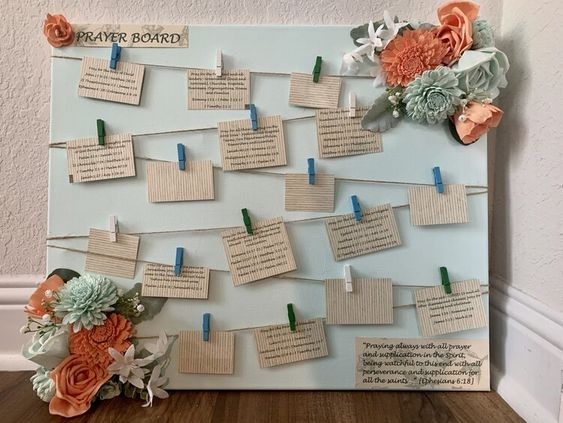 Make a corkboard to pin your prayers onto
