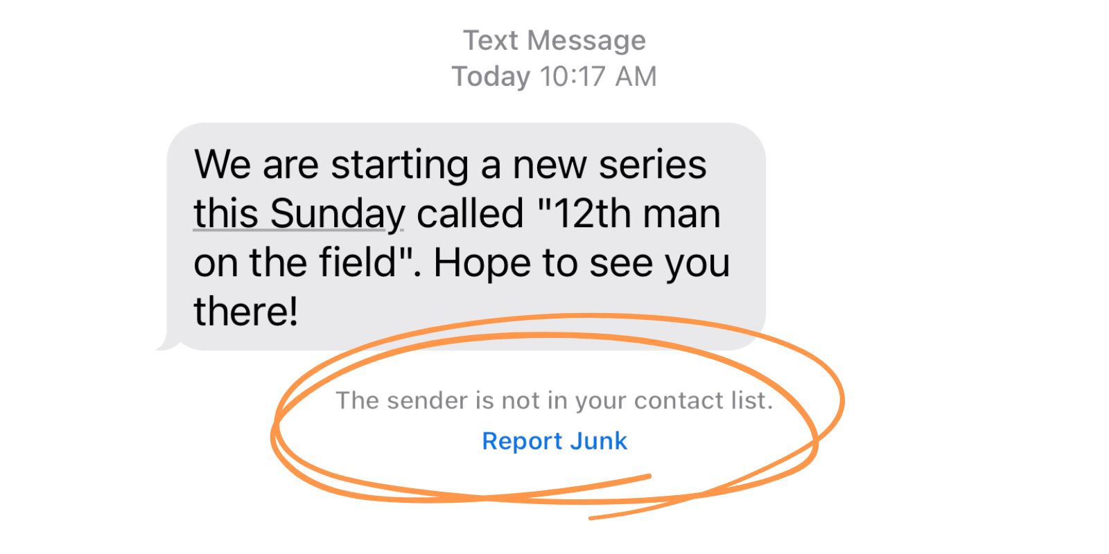 Text Message Marked As Junk