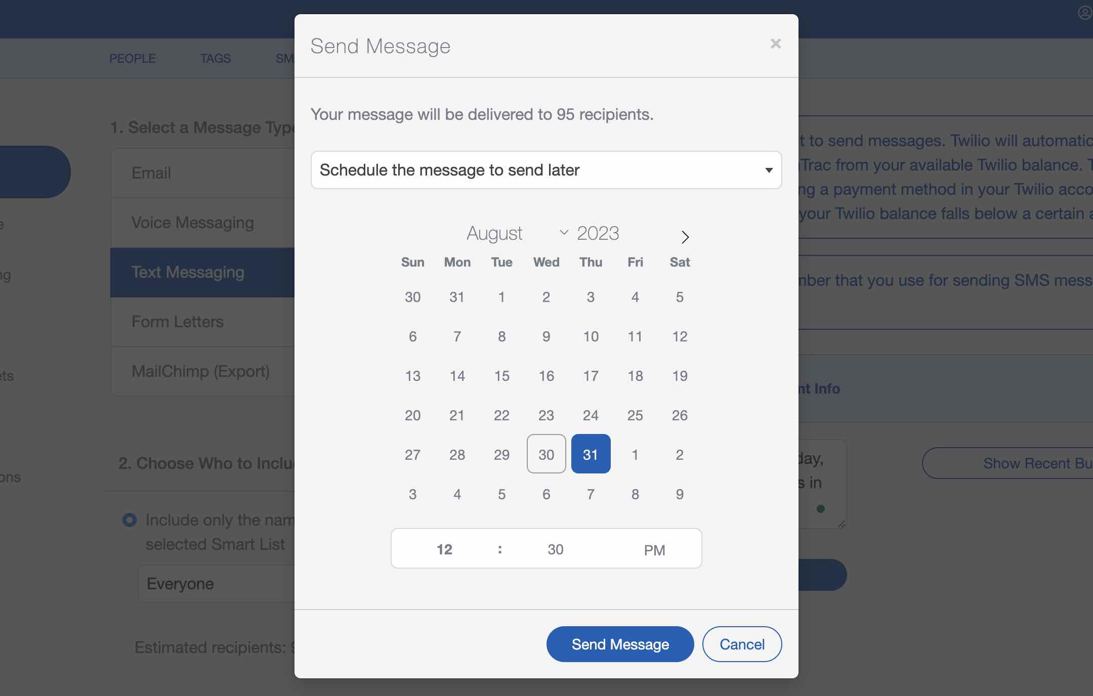 Church Texting Checklist Time Check