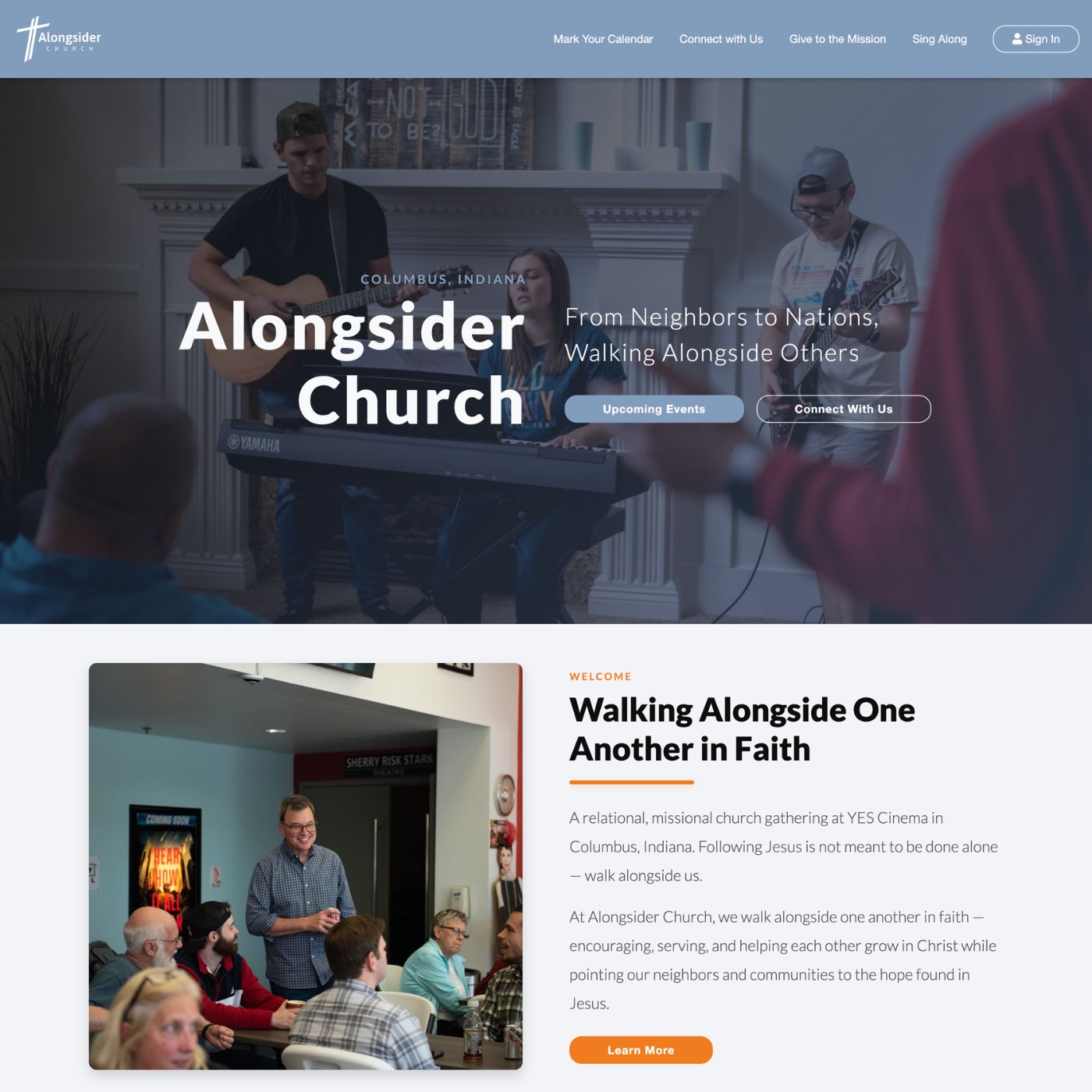 Church website example three