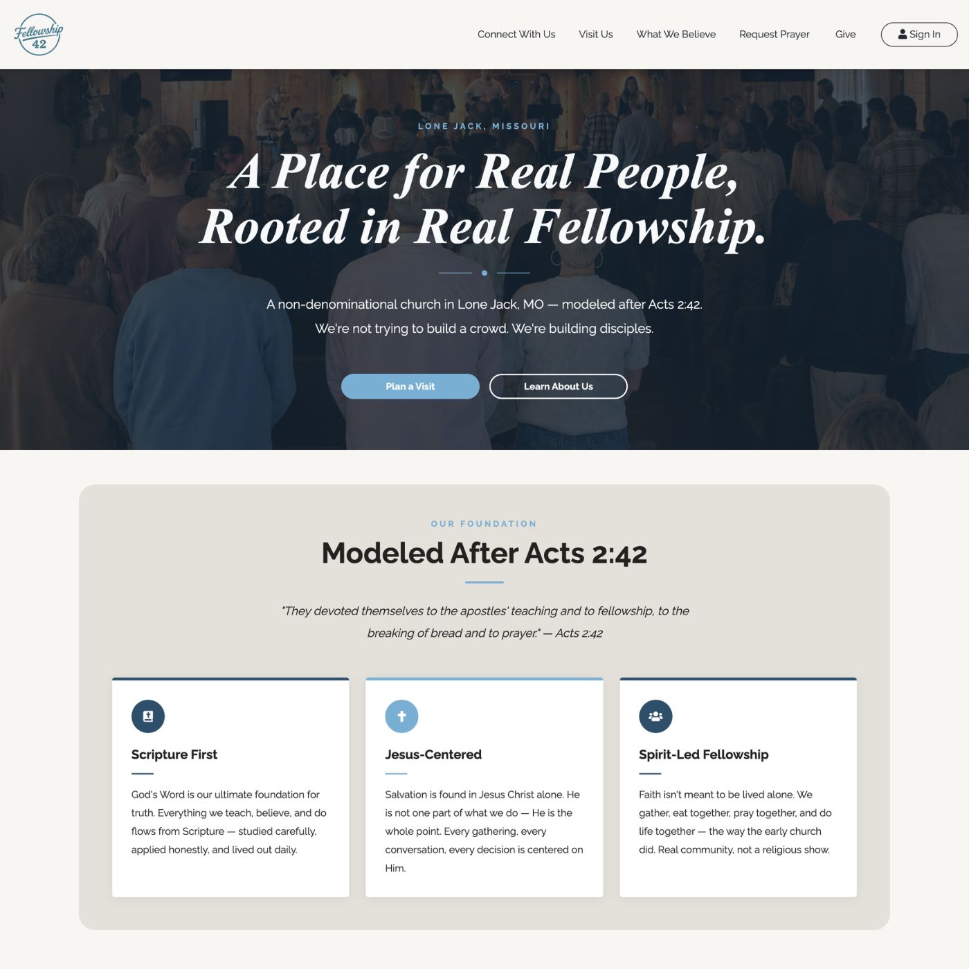 Church website example six
