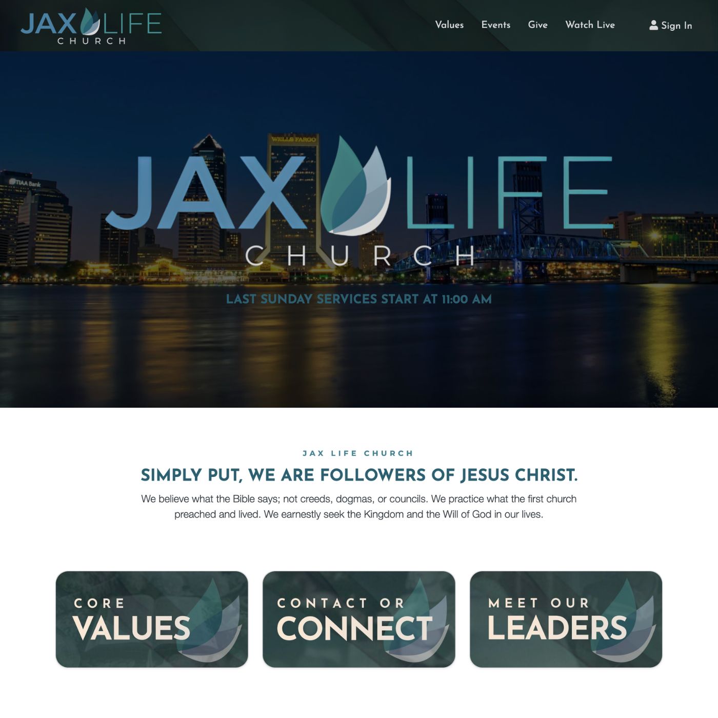 Church website example seven