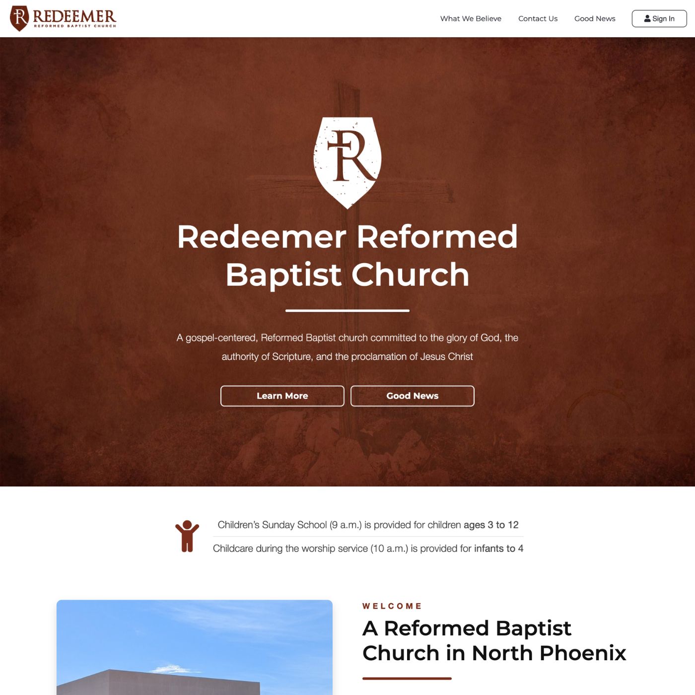 Church website example four