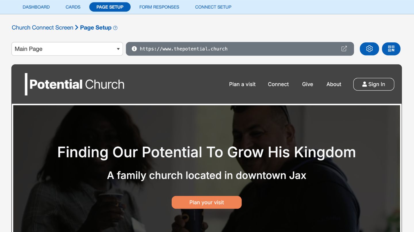 A church website built with the Church Connect website builder
