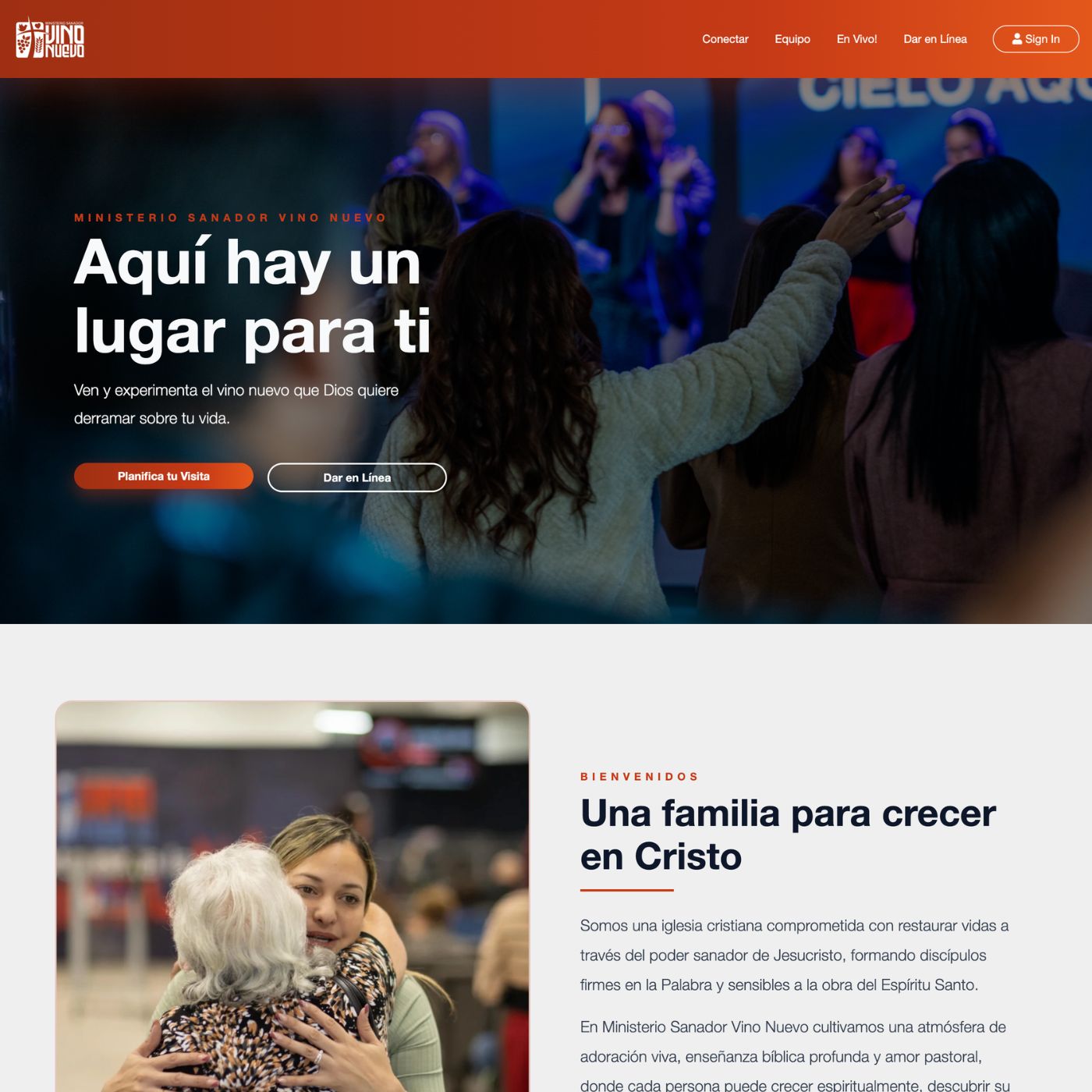Church website example one