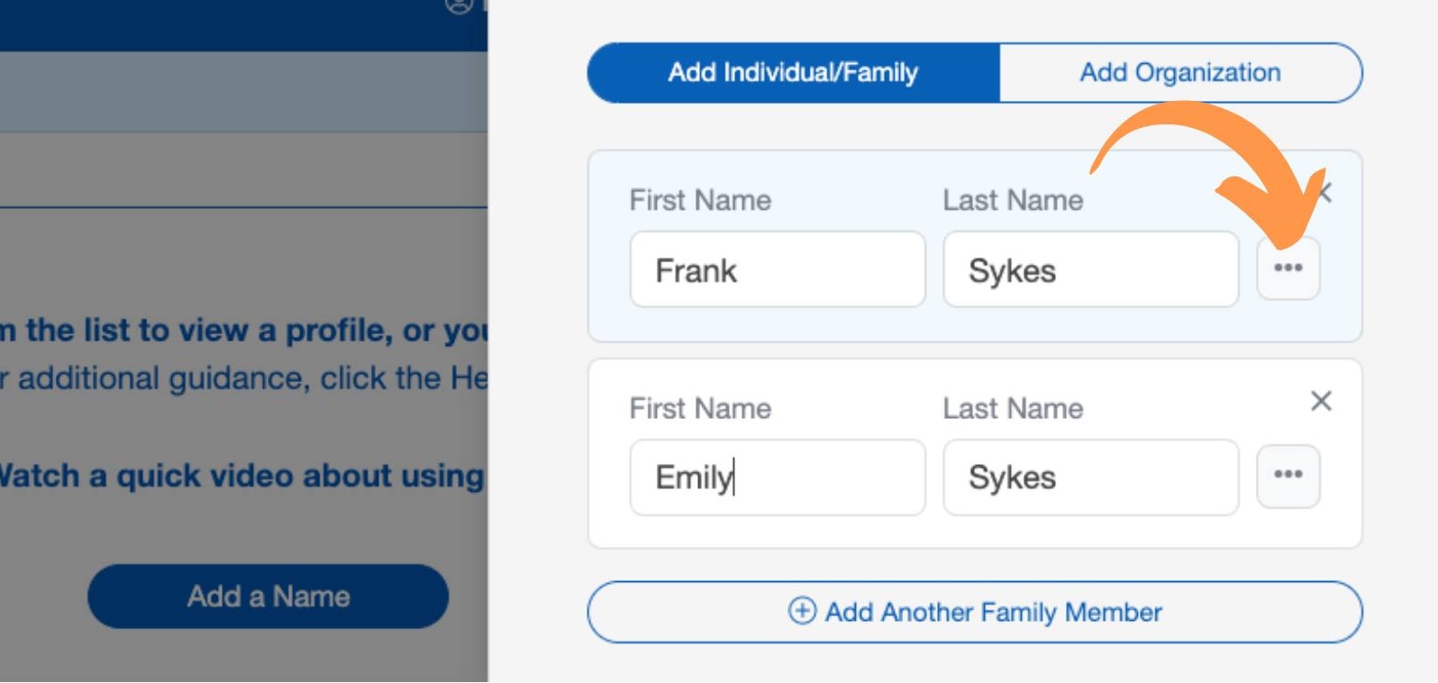 Add Name Settings